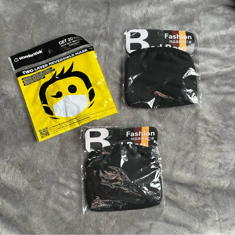 Three New Black Face Masks